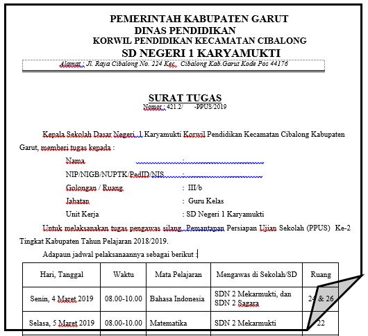 Detail Contoh Surat Tugas Pengawas Ujian Nomer 20