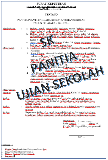 Detail Contoh Surat Tugas Pengawas Ujian Nomer 48