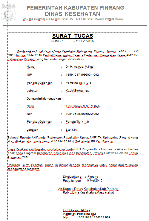 Detail Contoh Surat Tugas Resmi Nomer 30