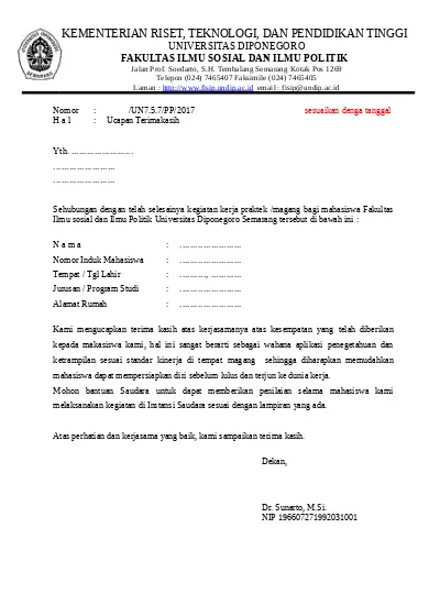 Detail Contoh Surat Ucapan Terima Kasih Atas Pengabdian Nomer 3