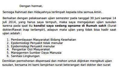 Detail Contoh Surat Ujian Susulan Nomer 34