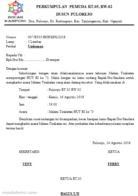 Contoh Surat Undangan Acara 17 Agustus - 55+ Koleksi Gambar