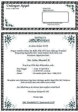 Detail Contoh Surat Undangan Aqiqah Nomer 15