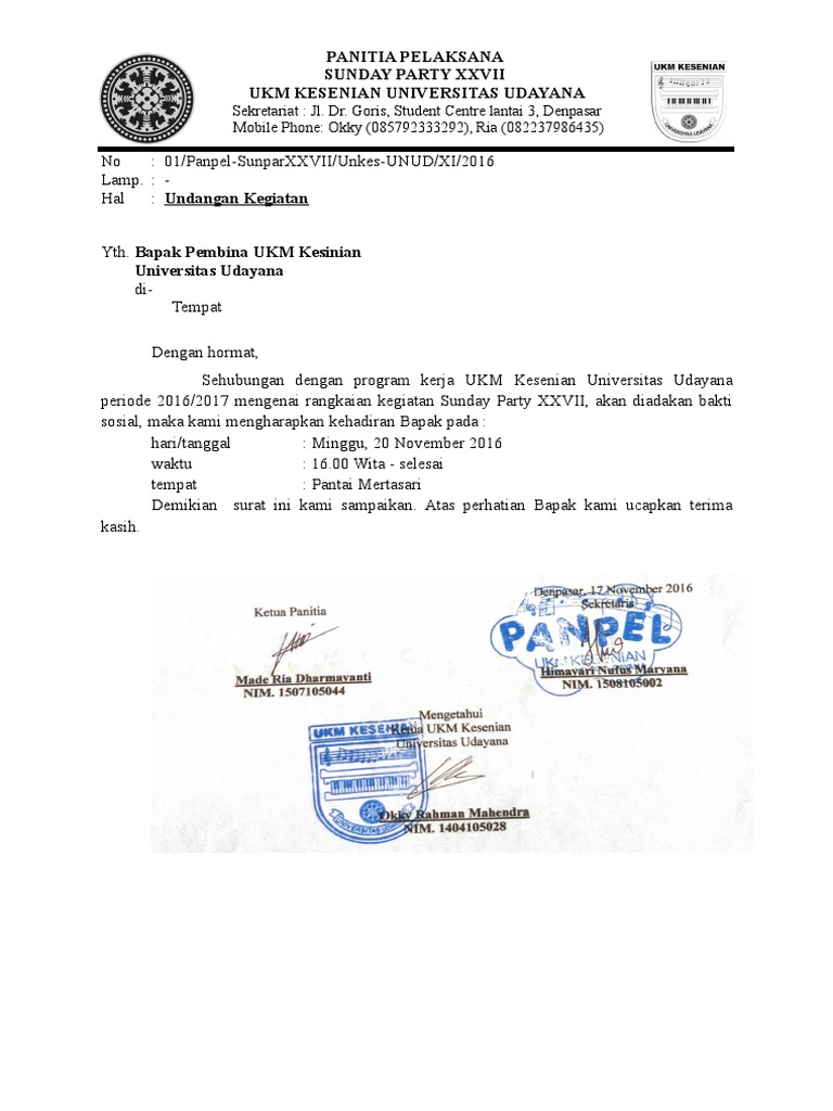 Detail Contoh Surat Undangan Bakti Sosial Nomer 4