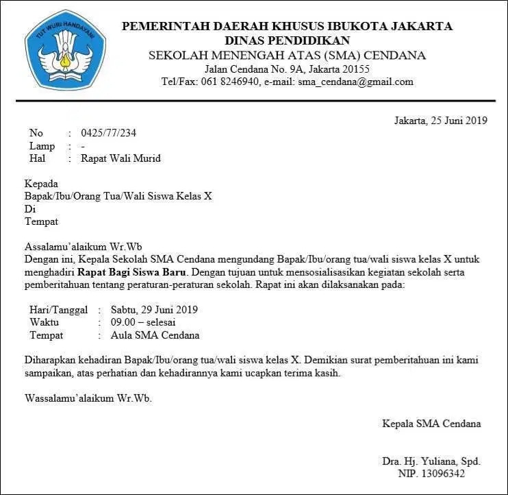 Contoh Surat Undangan Dari Sekolah - KibrisPDR