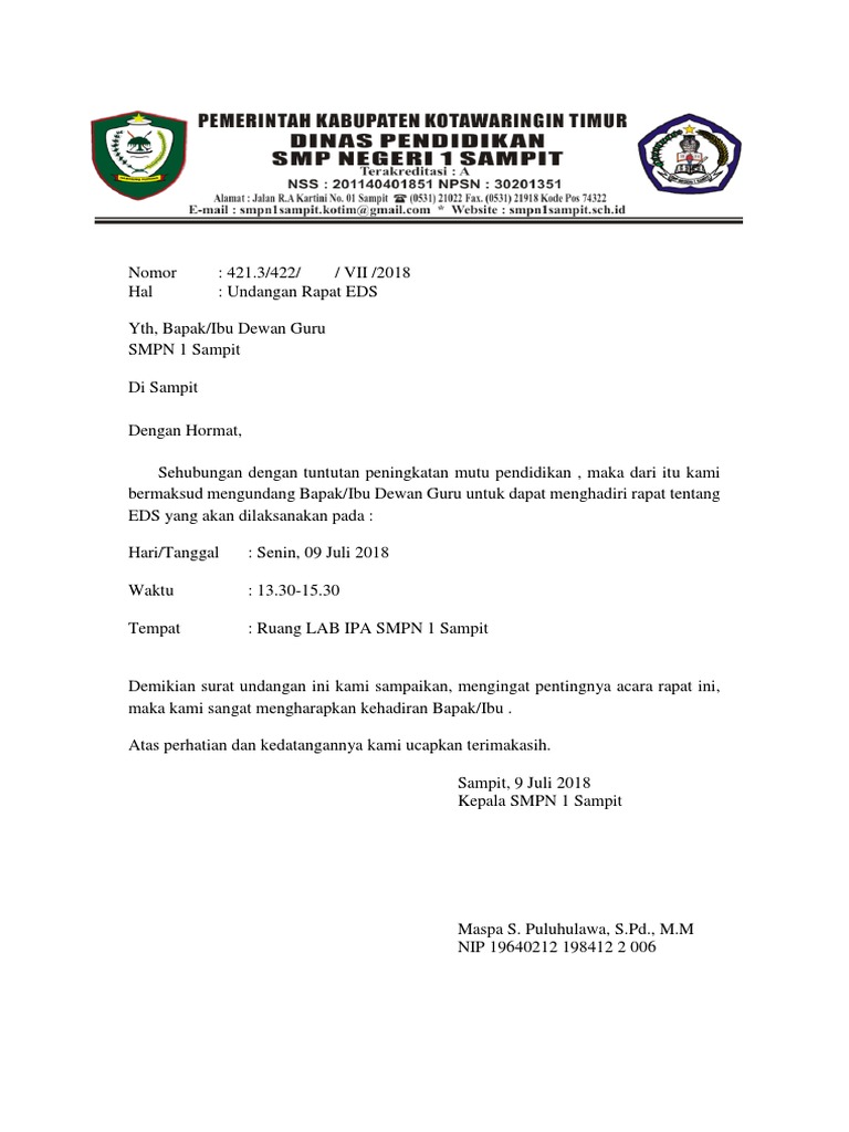 Contoh Surat Undangan Dari Sekolah - 55+ Koleksi Gambar