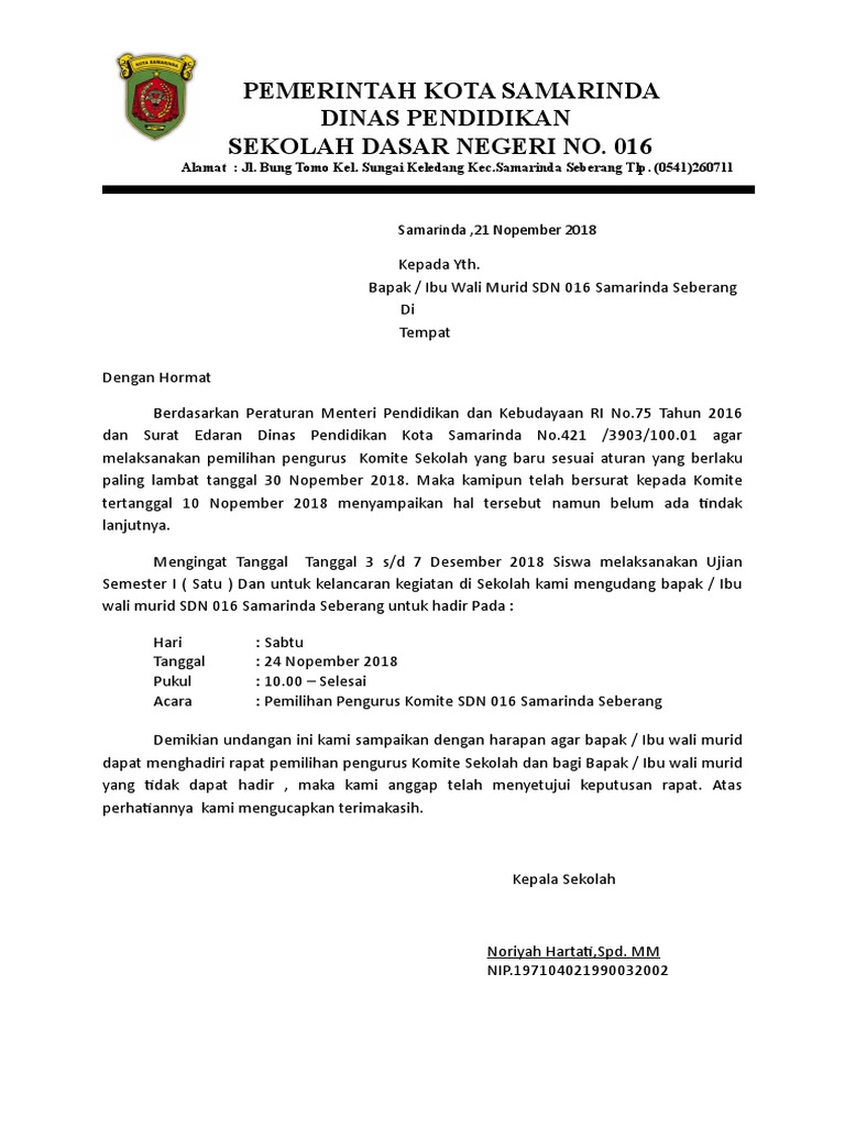 Contoh Surat Undangan Dari Sekolah - 55+ Koleksi Gambar