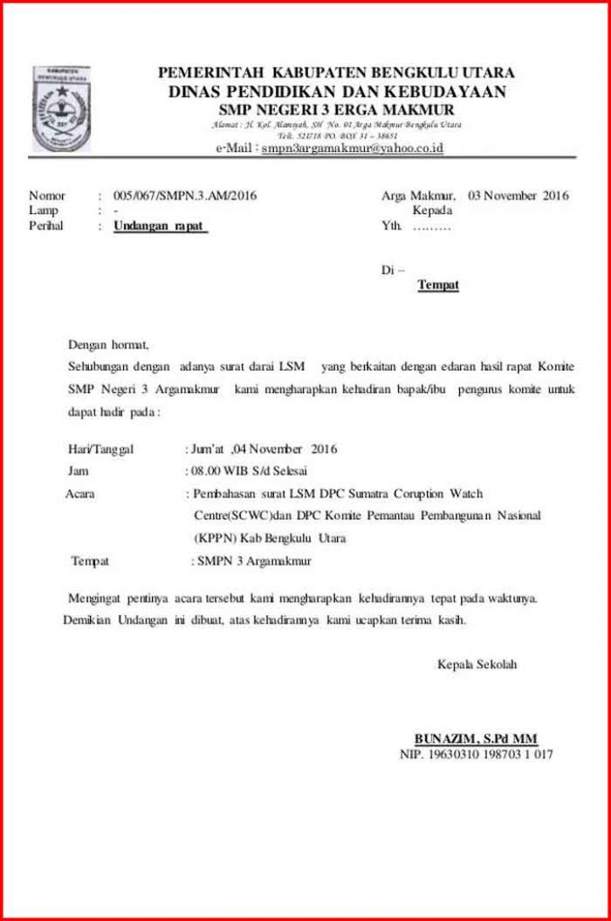 Contoh Surat Undangan Dari Sekolah - 55+ Koleksi Gambar