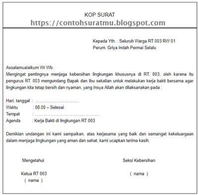 Detail Contoh Surat Undangan Gotong Royong Nomer 18