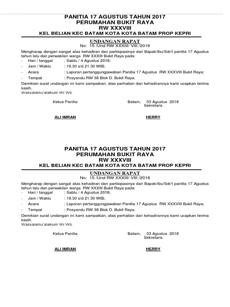 Detail Contoh Surat Undangan Gotong Royong Koleksi Nomer 23