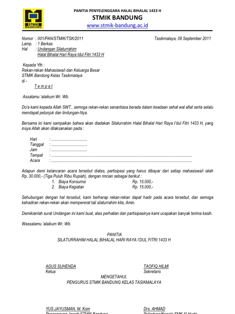 Contoh Surat Undangan Halal Bihalal - 51+ Koleksi Gambar