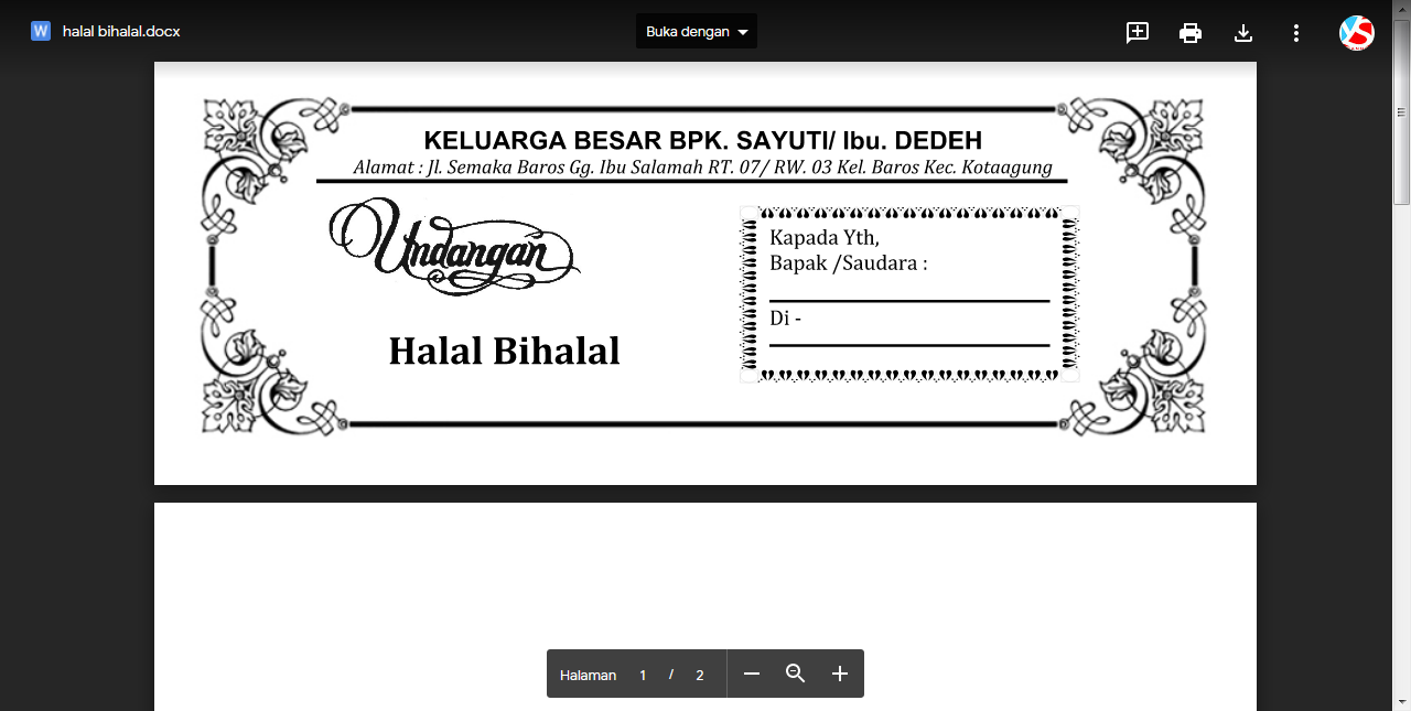 Detail Contoh Surat Undangan Halal Bihalal Idul Fitri Nomer 37