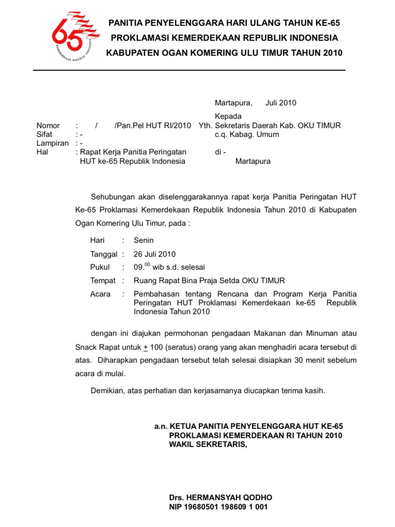 Contoh Surat Undangan Hut Ri - 55+ Koleksi Gambar