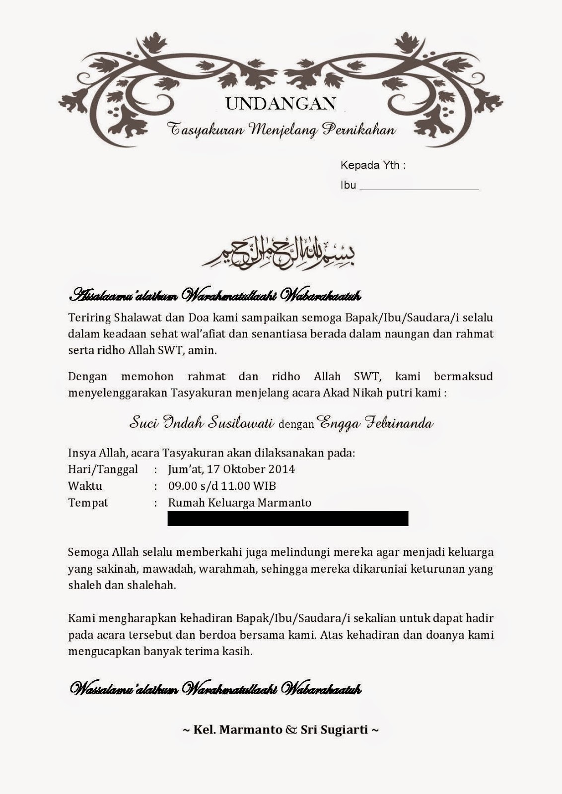Detail Contoh Surat Undangan Keagamaan Koleksi Nomer 45