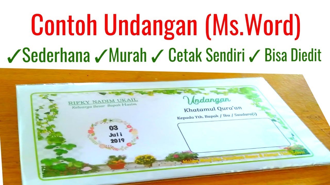 Detail Contoh Surat Undangan Khataman Al Quran Nomer 30