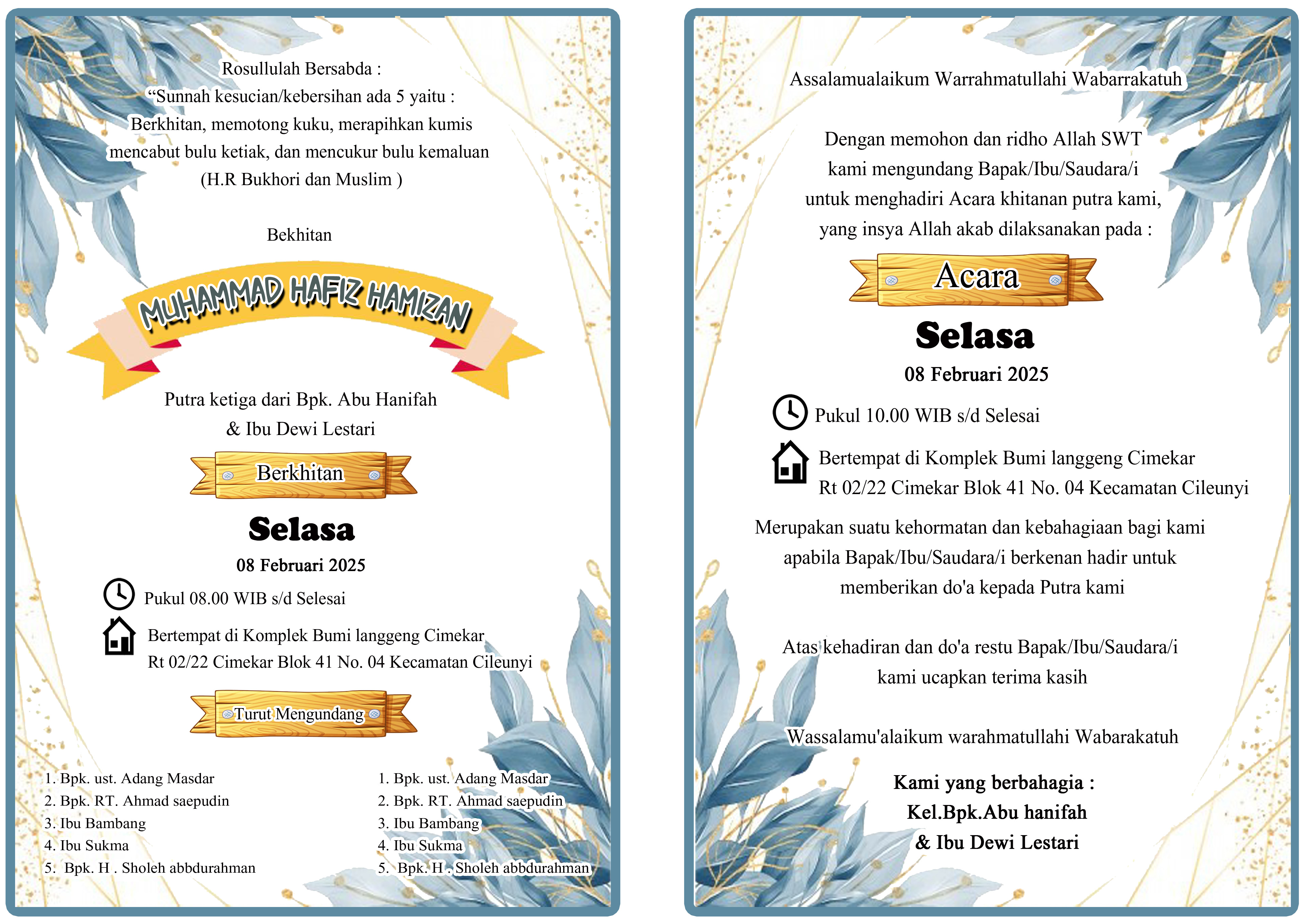 Detail Contoh Surat Undangan Khitanan Koleksi Nomer 34