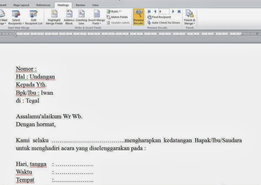 Detail Contoh Surat Undangan Mail Merge Nomer 18