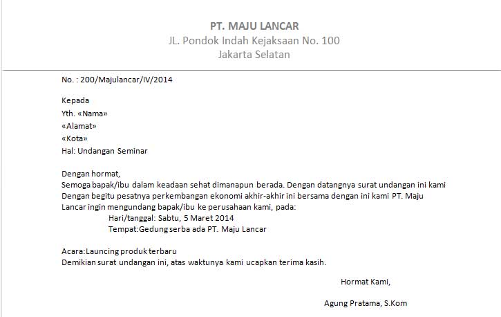 Detail Contoh Surat Undangan Mail Merge Nomer 4