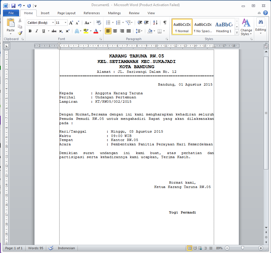 Detail Contoh Surat Undangan Mail Merge Nomer 34