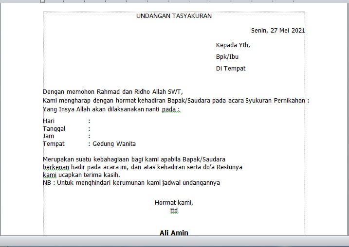 Detail Contoh Surat Undangan Mail Merge Koleksi Nomer 6