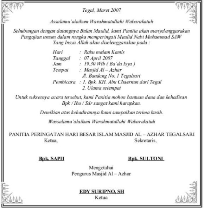 Detail Contoh Surat Undangan Maulid Nomer 21