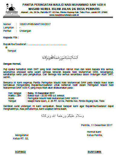 Detail Contoh Surat Undangan Maulid Nomer 27