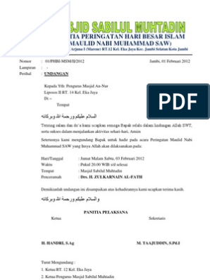 Detail Contoh Surat Undangan Maulid Nomer 54