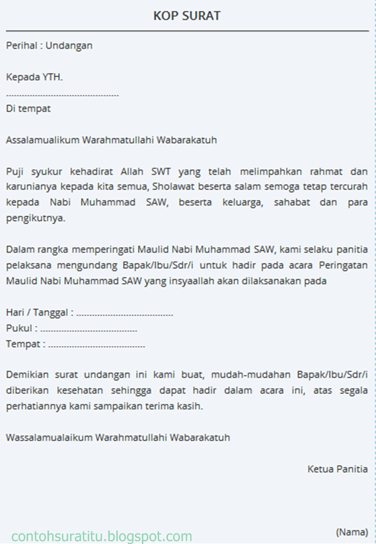 Detail Contoh Surat Undangan Maulid Nabi Saw Nomer 39