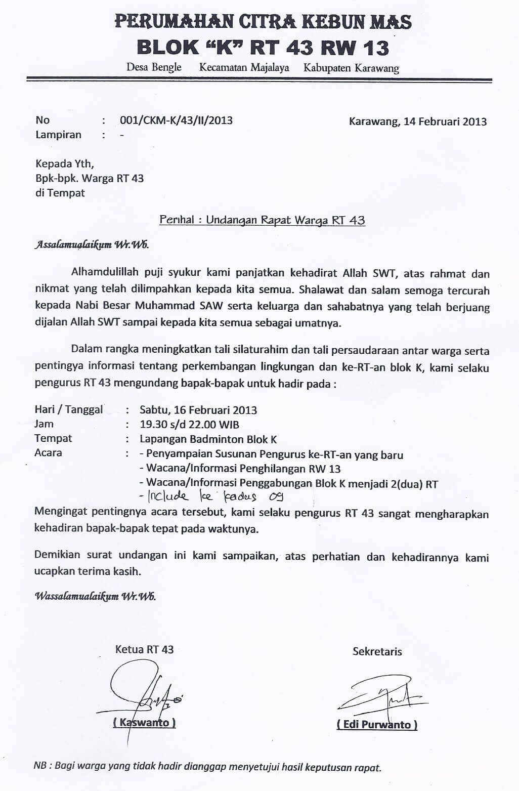 Detail Contoh Surat Undangan Musyawarah Nomer 17