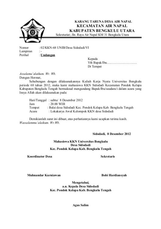 Detail Contoh Surat Undangan Musyawarah Nomer 32