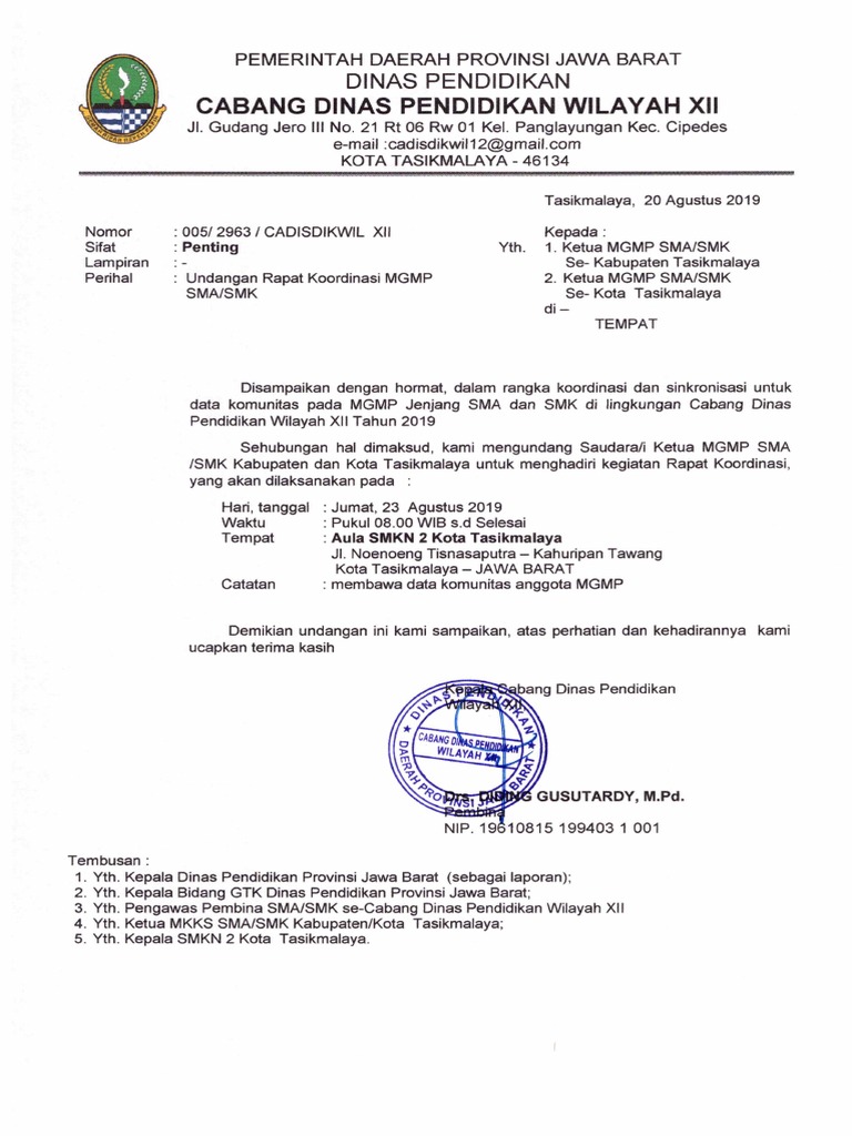 Detail Contoh Surat Undangan Musyawarah Nomer 39