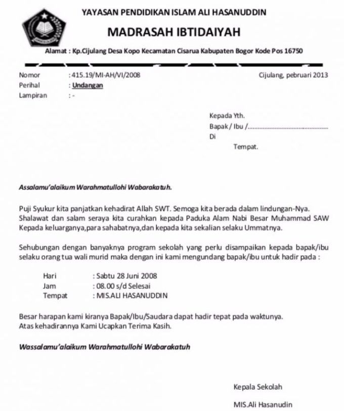 Detail Contoh Surat Undangan Musyawarah Nomer 5