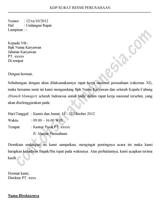 Detail Contoh Surat Undangan Musyawarah Nomer 8