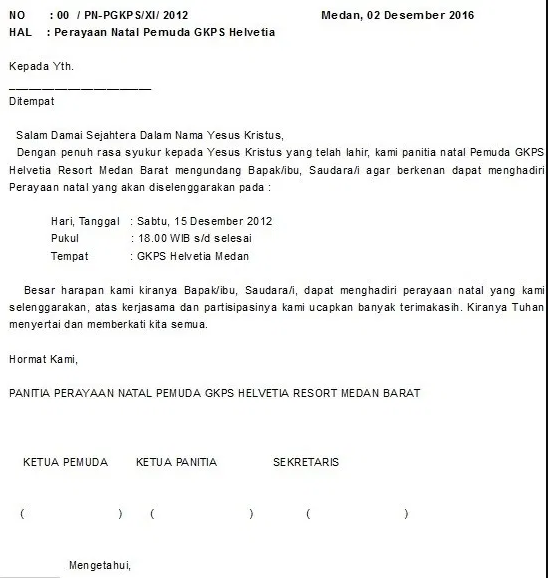 Detail Contoh Surat Undangan Natal Nomer 5