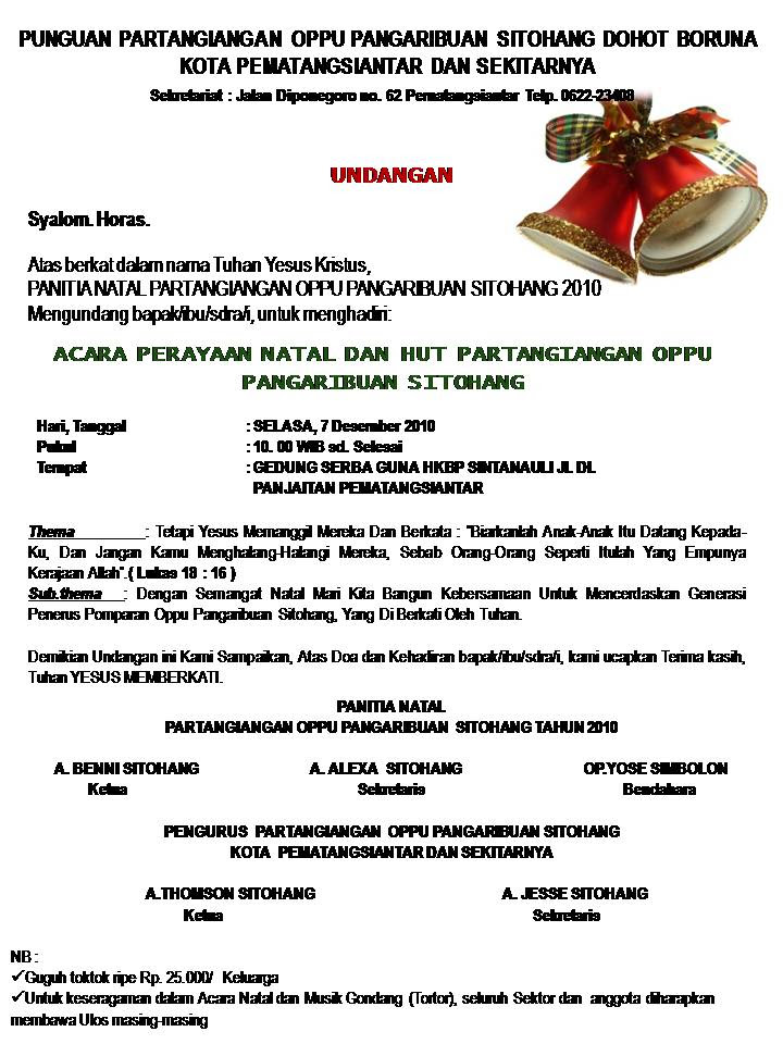 Detail Contoh Surat Undangan Natal Resmi Nomer 31