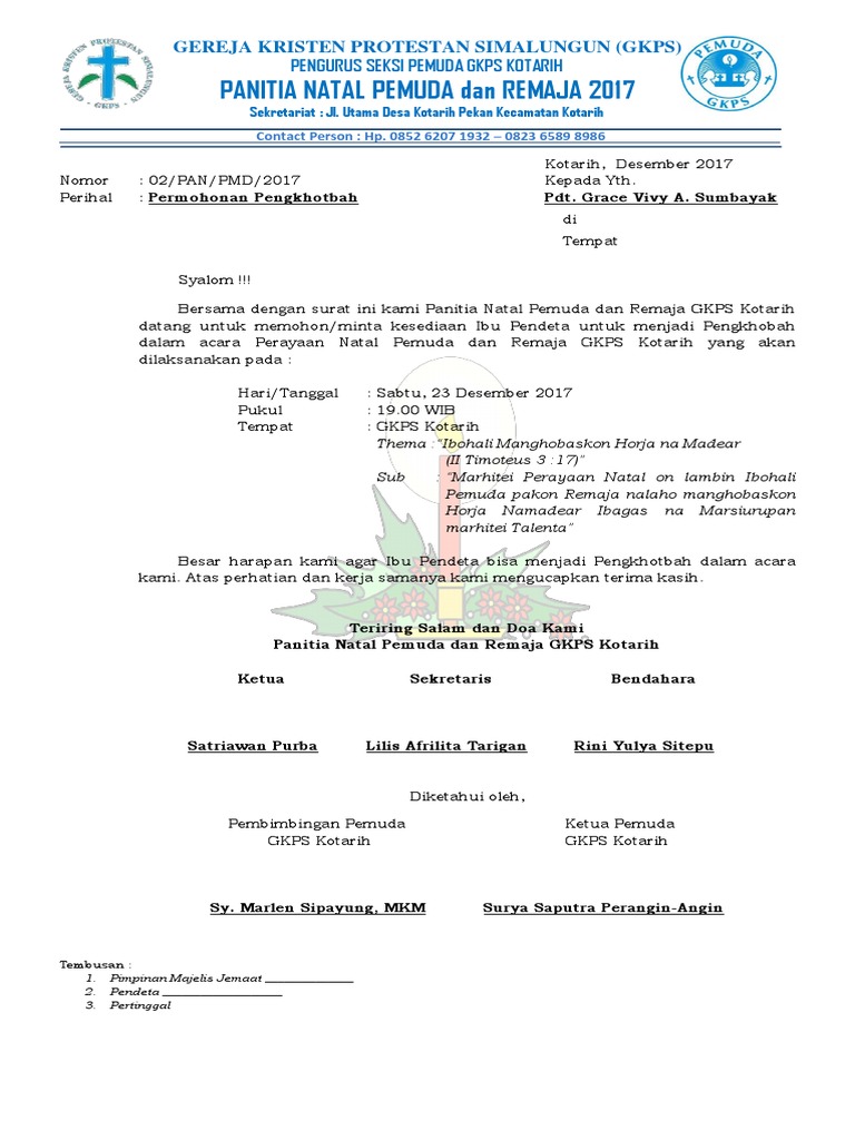 Detail Contoh Surat Undangan Natal Resmi Nomer 8