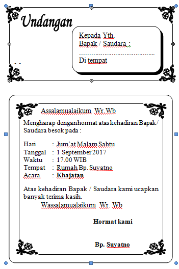 Contoh Surat Undangan Non Formal - 58+ Koleksi Gambar