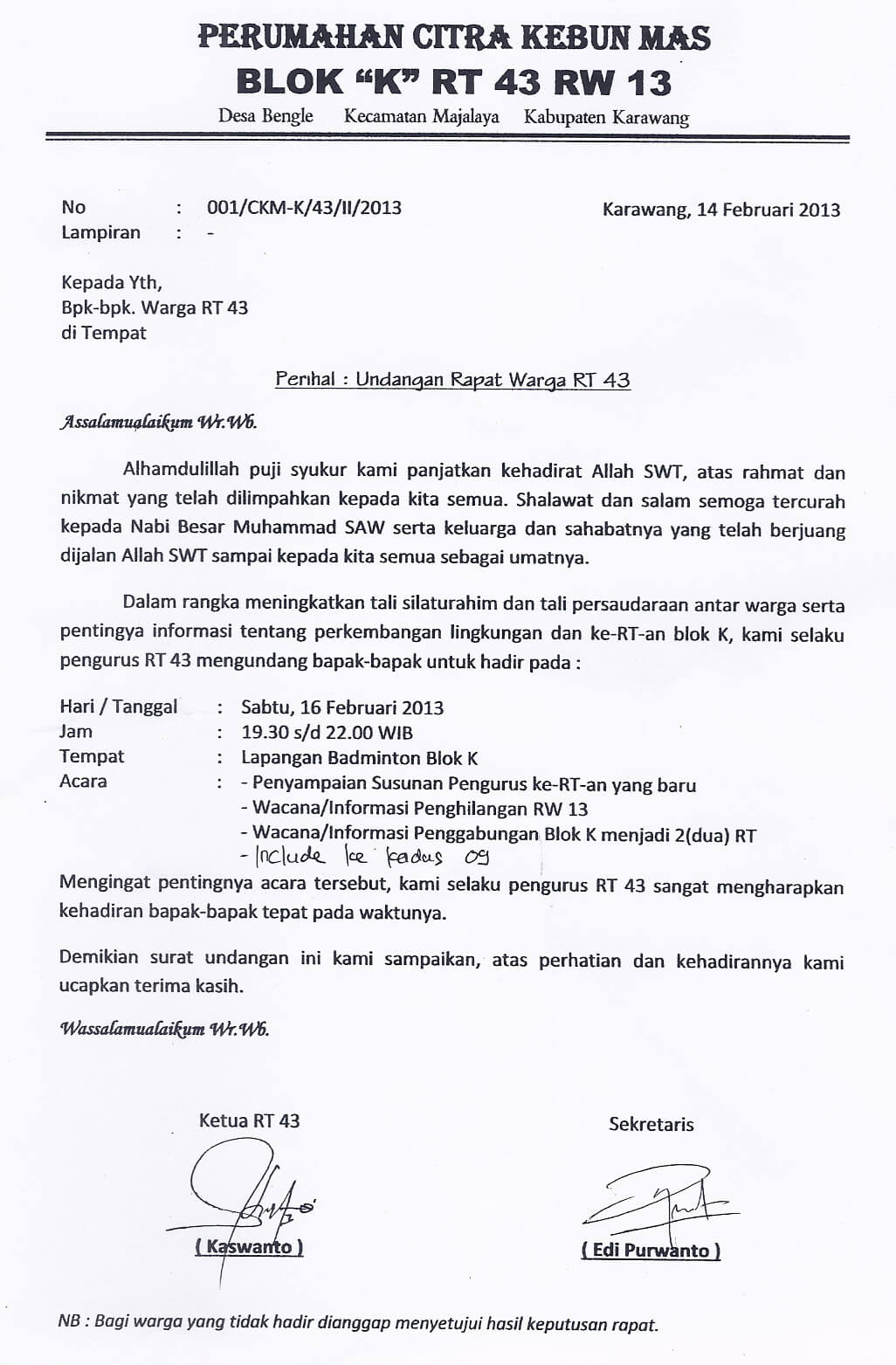 Detail Contoh Surat Undangan Organisasi Nomer 5