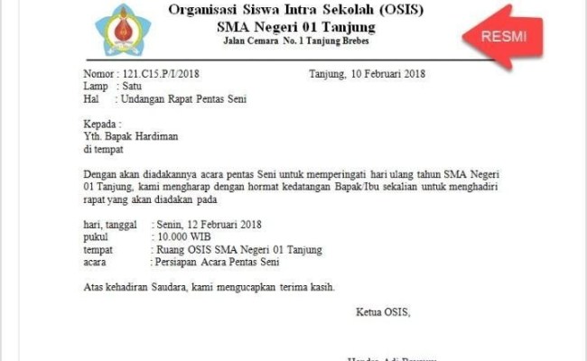 Detail Contoh Surat Undangan Osis Nomer 42