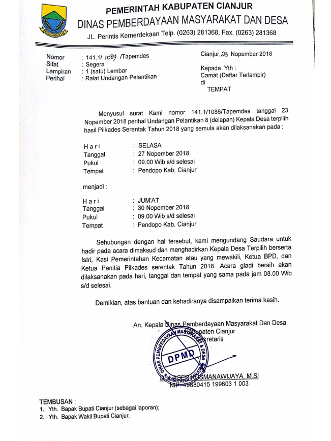 Download Contoh Surat Undangan Pelantikan Nomer 51