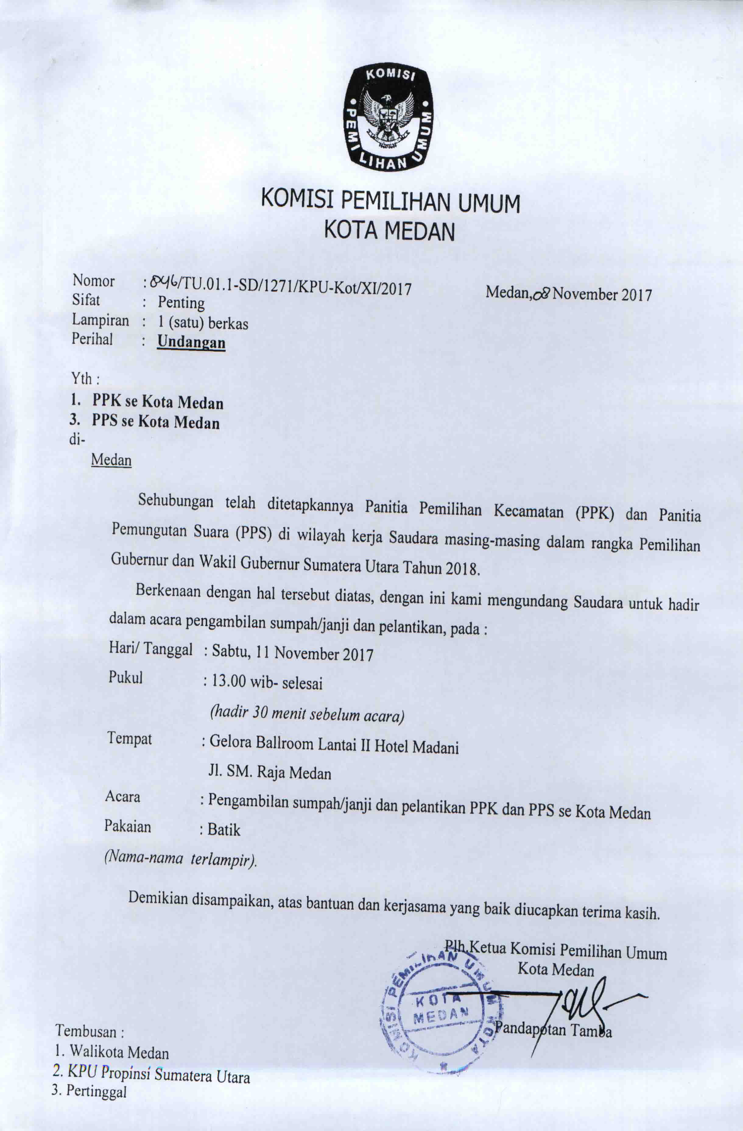 Detail Contoh Surat Undangan Pelantikan Nomer 10