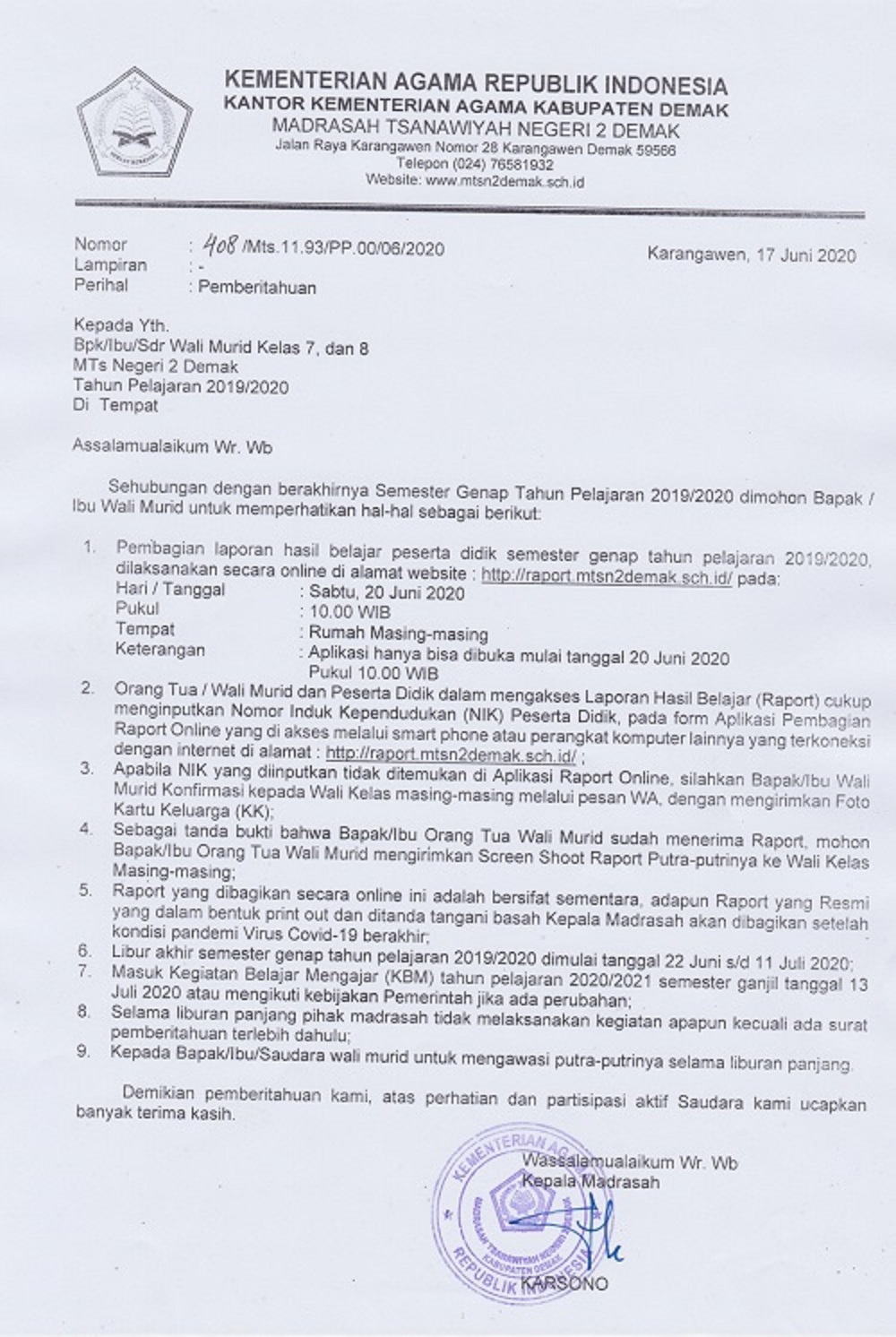 Detail Contoh Surat Undangan Pembagian Raport Nomer 37