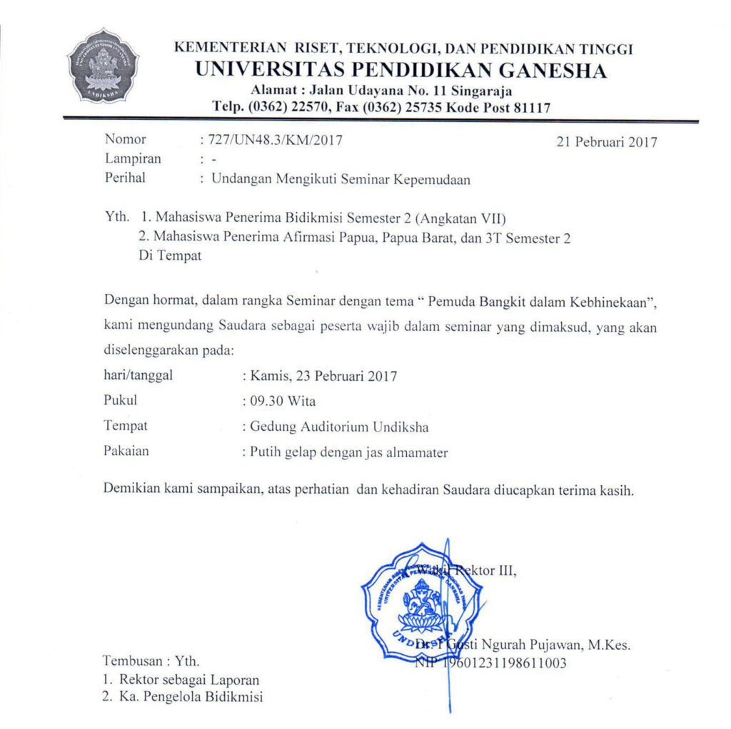 Detail Contoh Surat Undangan Pembicara Seminar Nomer 52