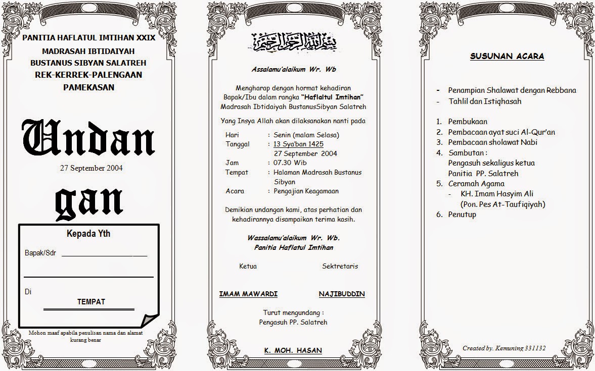 Detail Contoh Surat Undangan Pengajian Nomer 13