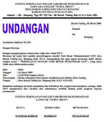 Detail Contoh Surat Undangan Pengajian Nomer 8