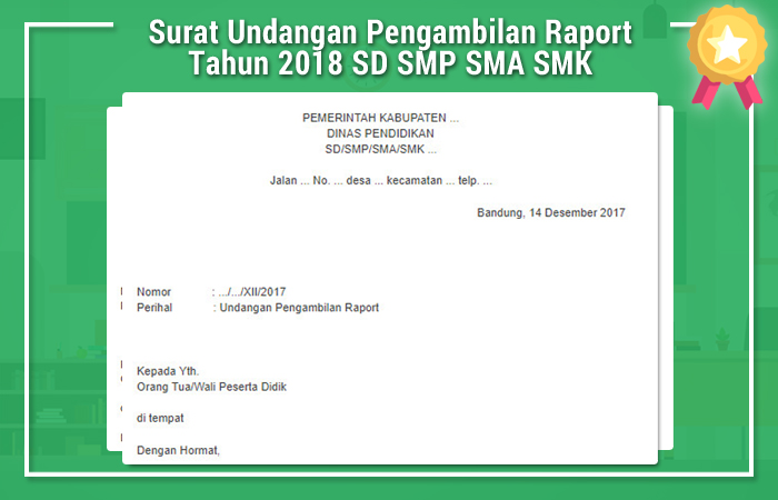 Detail Contoh Surat Undangan Pengambilan Raport Nomer 32