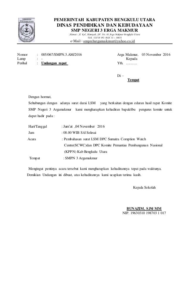 Detail Contoh Surat Undangan Pengambilan Raport Nomer 41