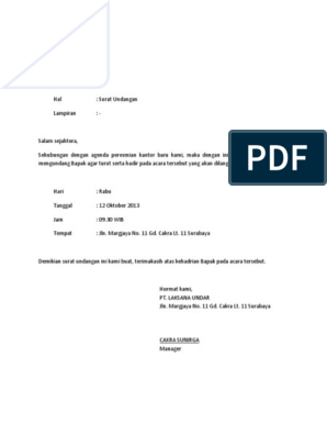 Detail Contoh Surat Undangan Peresmian Kantor Baru Nomer 15