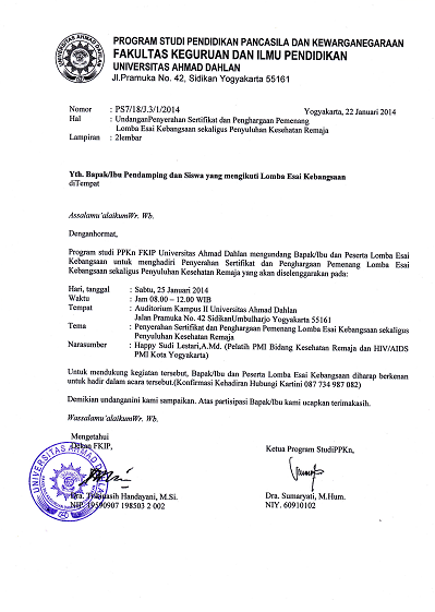 Contoh Surat Undangan Perlombaan - KibrisPDR