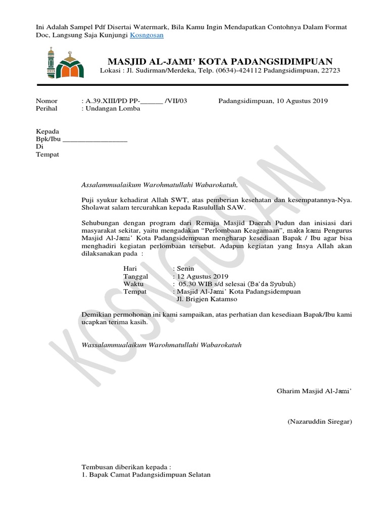 Detail Contoh Surat Undangan Perlombaan Nomer 3